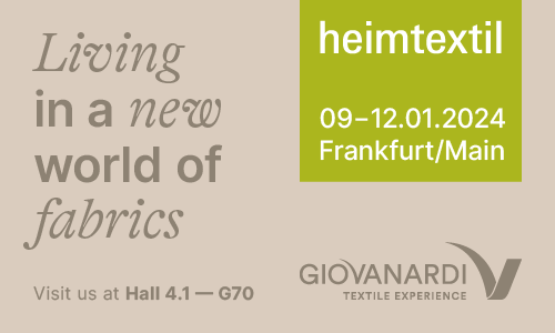 GIOVANARDI partecipa a HEIMTEXTIL  09-12.01 2024, Francoforte 