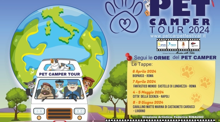 A Napoli il Pet Camper Tour, in collaborazione con Polizia, Carabinieri, Anas, contro l'abbandono, in difesa dell'ambiente e per la sicurezza stradale.