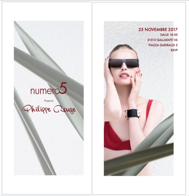 PHILIPPE ROUGE VI INVITA A SCOPRIRE  LA COLLEZIONE EYEWEAR  PRESSO LA BOUTIQUE NUMERO5 DI GALLARATE 