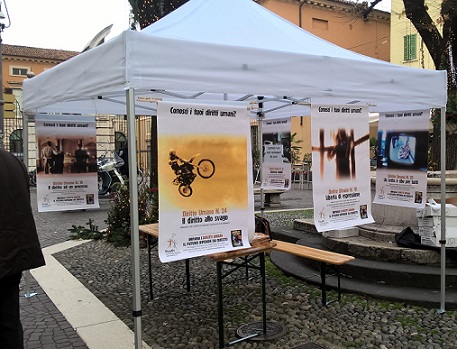 Iniziativa per l'anniversario dei Diritti Umani in Piazzetta Vescovado