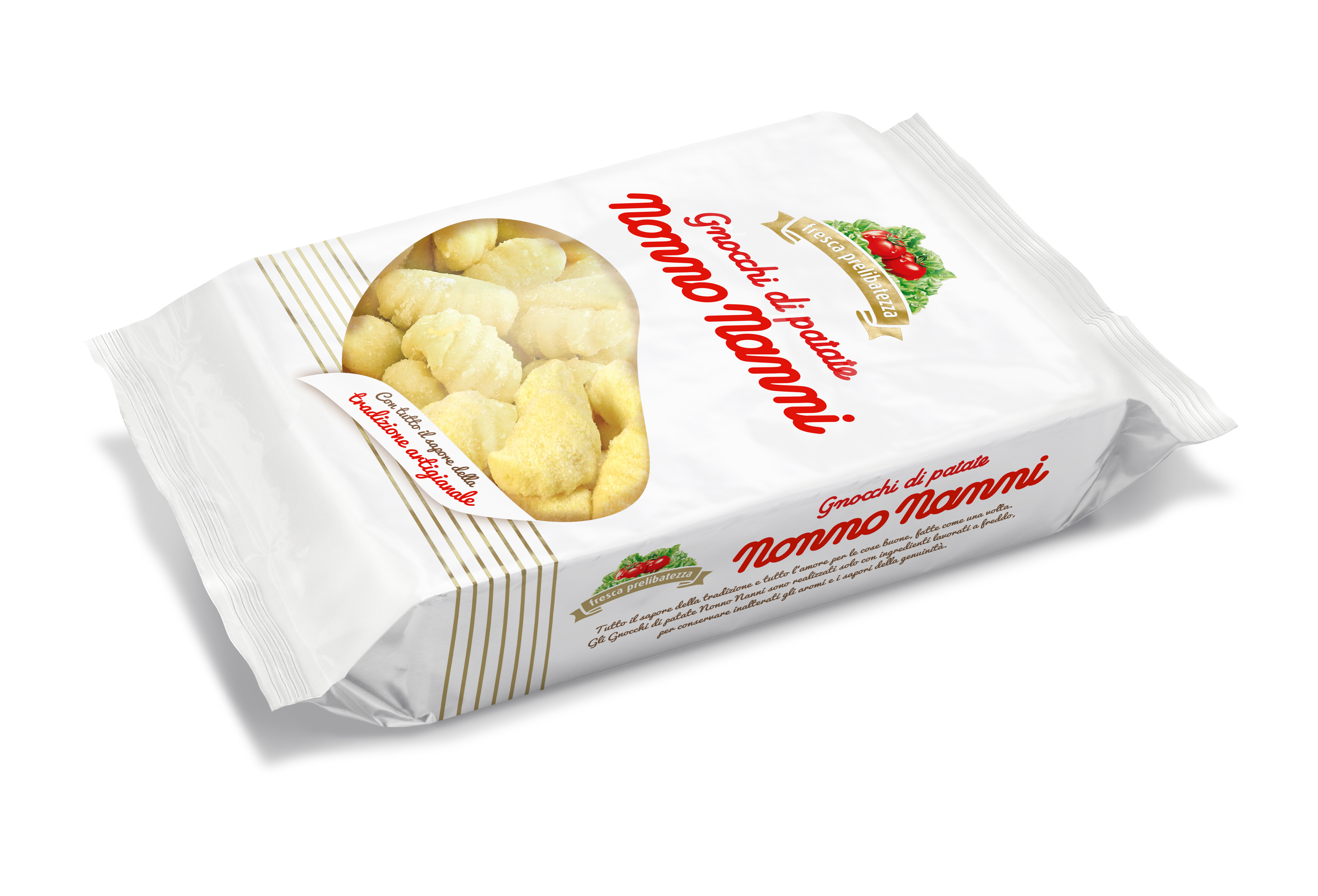 Gli Gnocchi e le Chicche di Patate Nonno Nanni si vestono di nuovo L’azienda propone per il 2018 un restyling di pack per tutta la sua linea di gnocchi e chicche