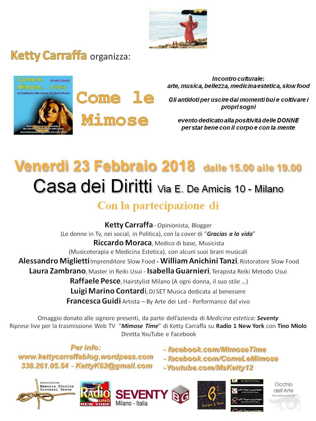 COME LE MIMOSE - Evento culturale (Milano 23 febbraio)