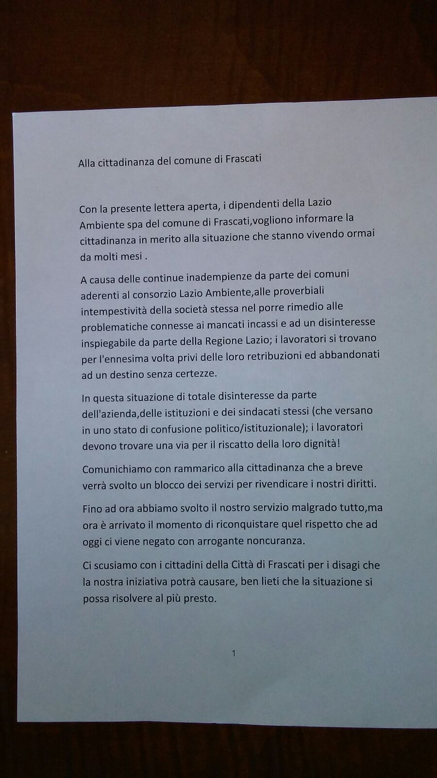 Spinelli IDD si schiera al fianco dei lavoratori Lazio ambiente contro l'azienda e la regione Lazio