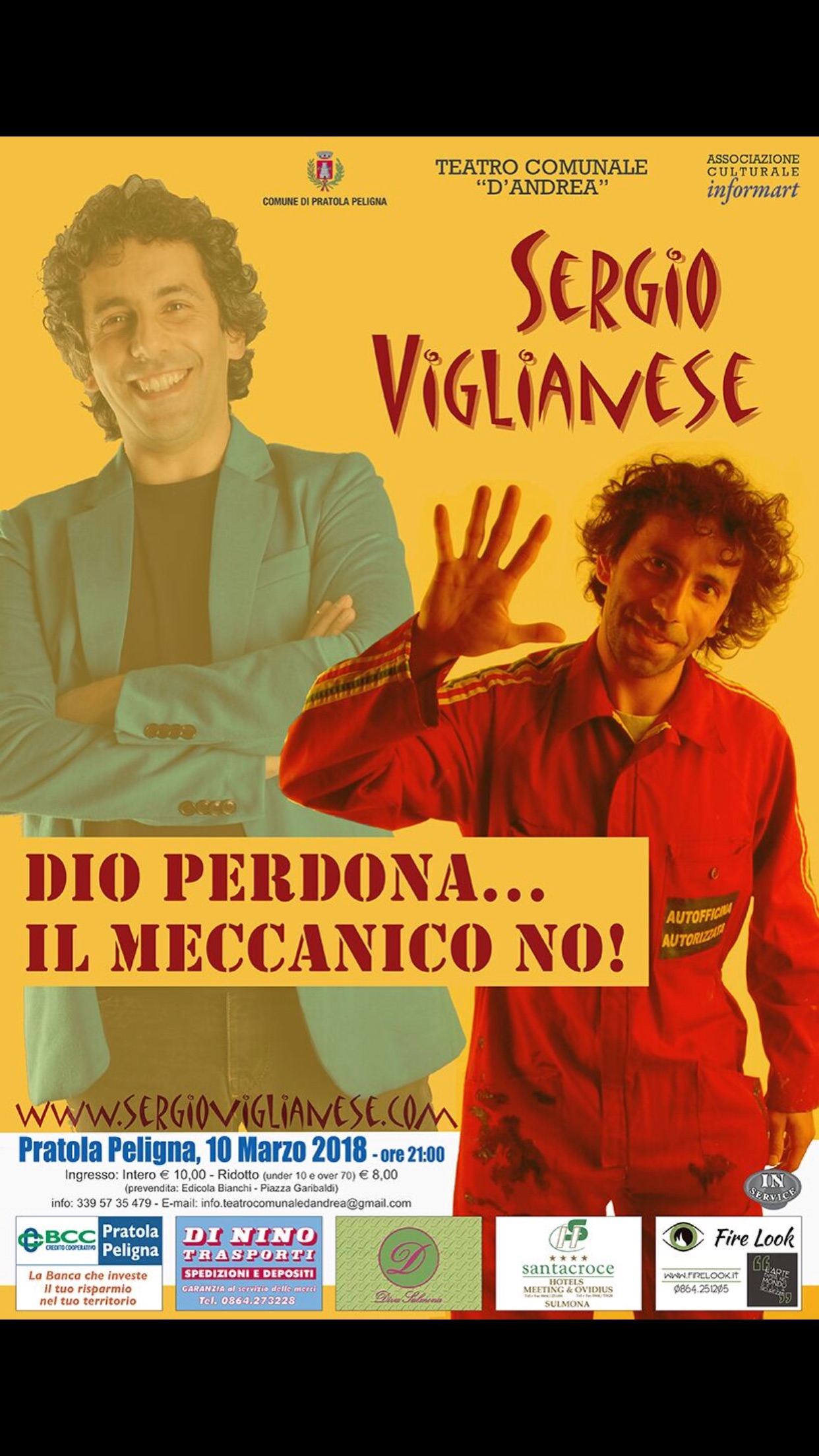 TEATRO, SERGIO VIGLIANESE IN SCENA AL D’ANDREA DI PRATOLA PELIGNA