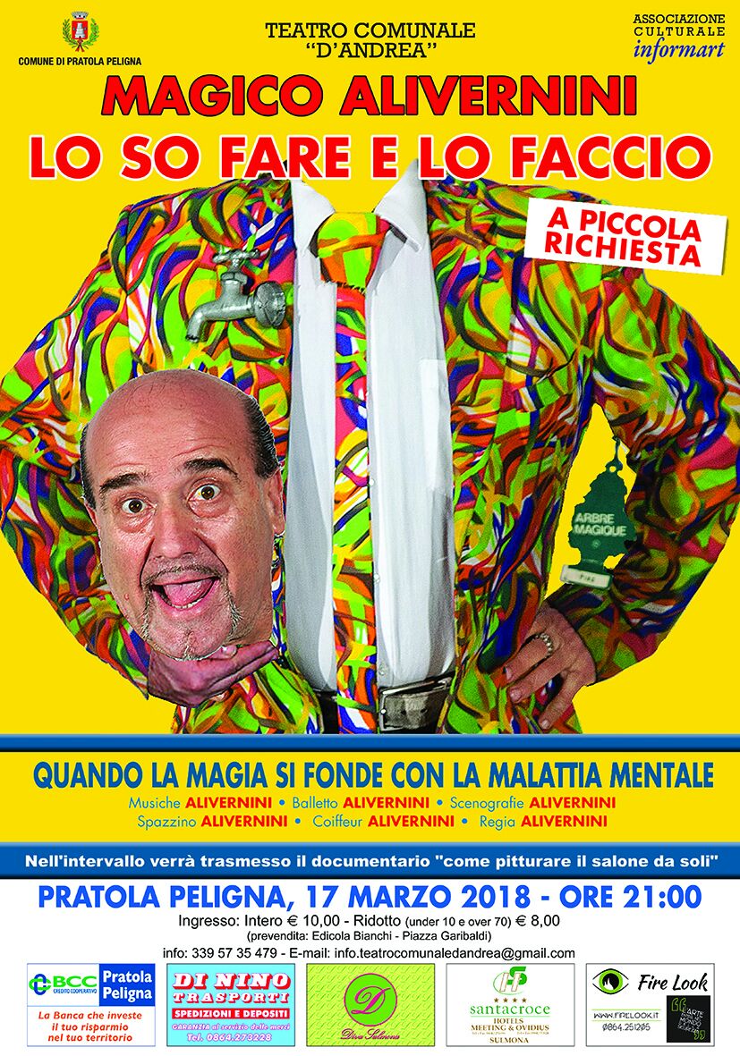 COMICITA’ E MAGIA IN SCENA AL TEATRO D’ANDREA GRAZIE AL MAGICO ALIVERNINI IL 17 MARZO