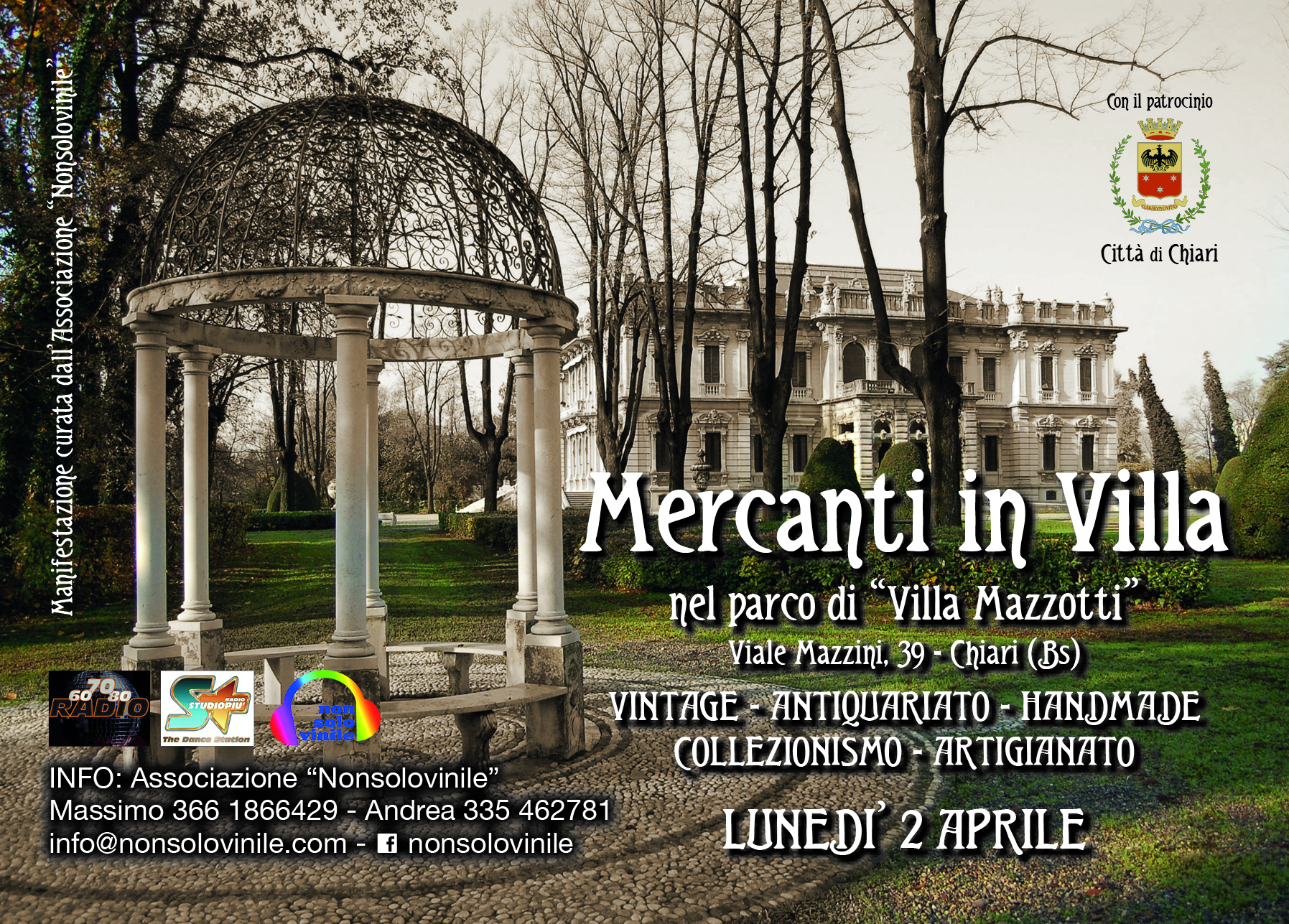 Mercanti in villa Mazzotti a Chiari BS lunedì 2 aprile 