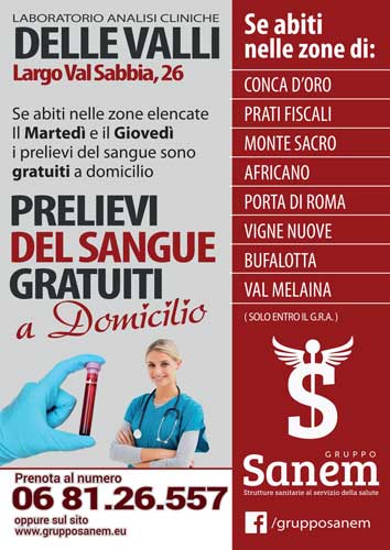 Laboratorio analisi Roma convenzionate e prelievi domiciliari – Gruppo Sanem 