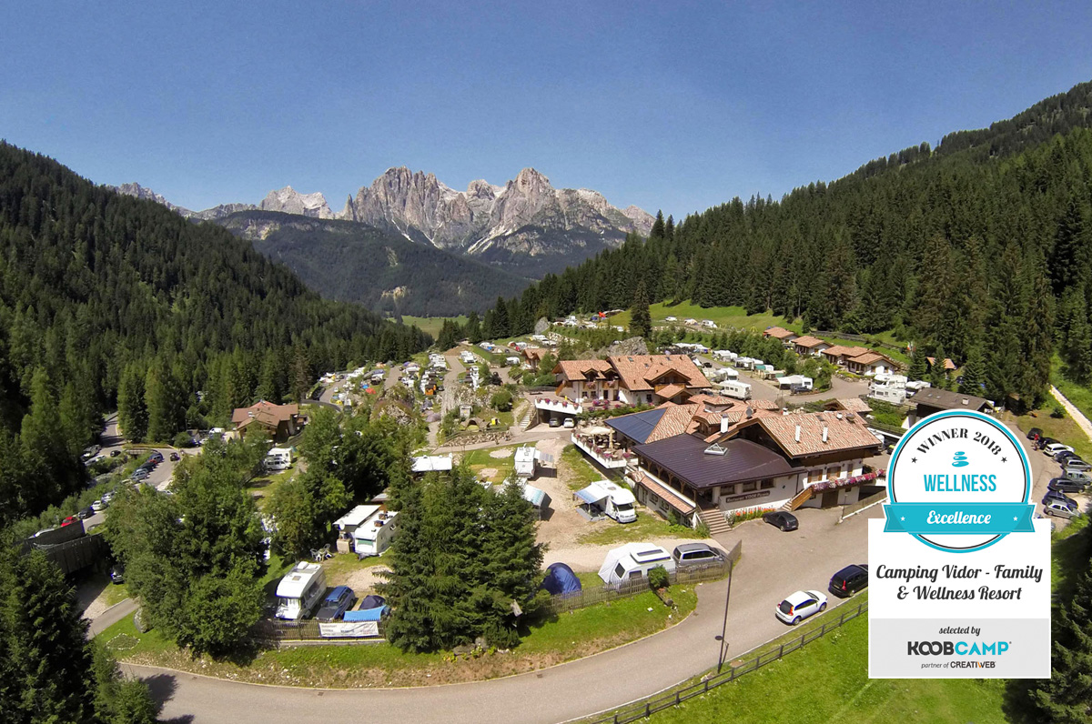 I 10 migliori Campeggi e Villaggi per il benessere: il Camping Vidor a Pozza di Fassa primo nel certificato Wellness 2018