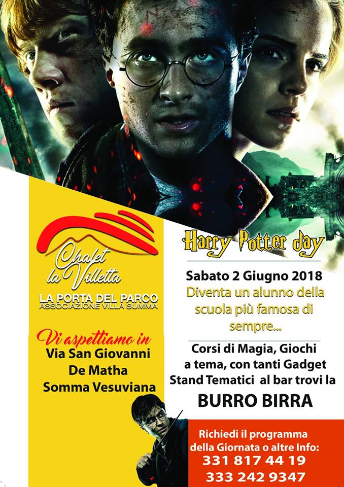 La scuola di Hogwarts e la magia del maghetto più amato arrivano a Somma Vesuviana con la serata dedicata a Harry Potter sabato 2 giugno 