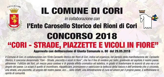 Cori: strade, piazzette e vicoli in fiore. Il Concorso