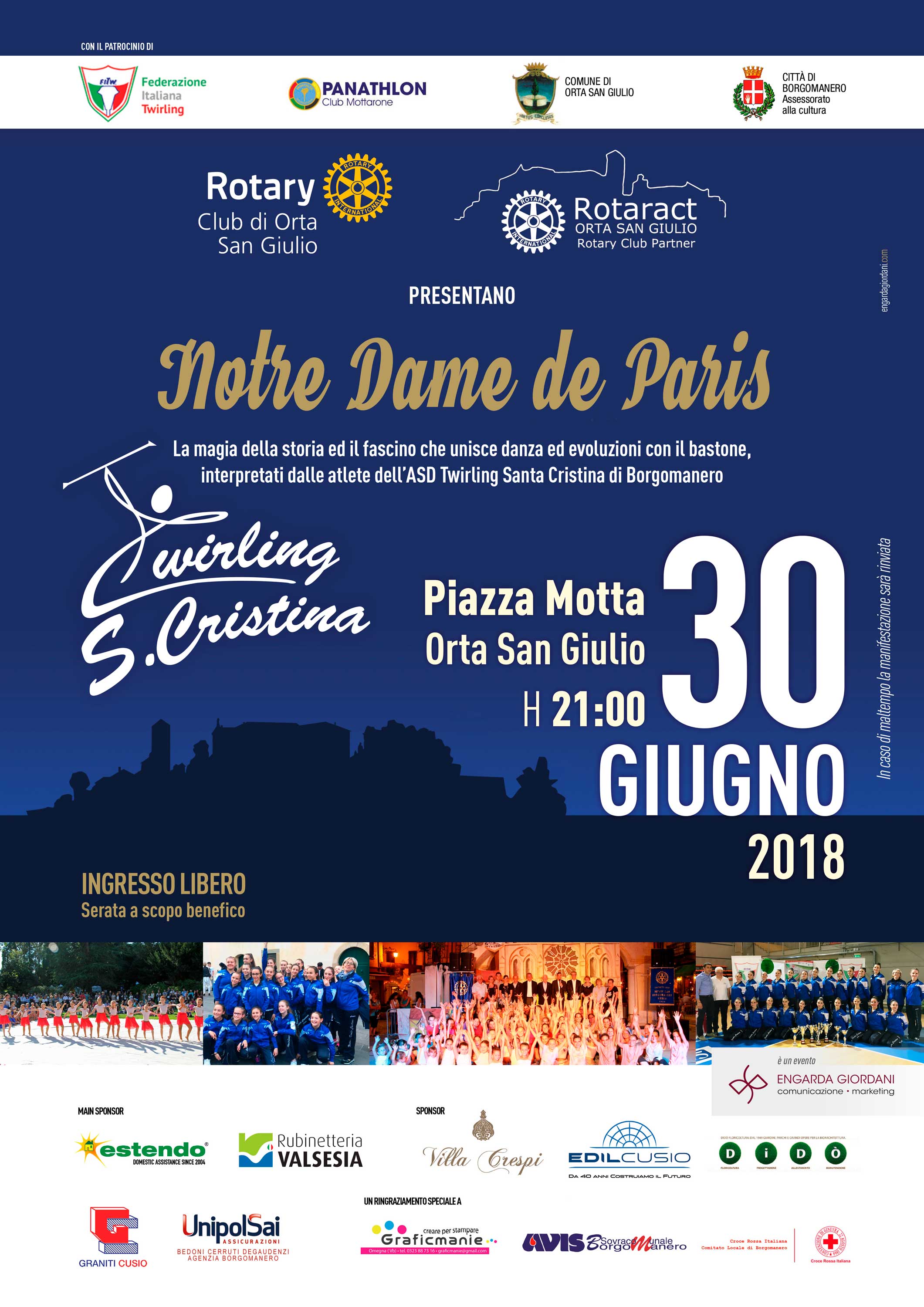 Twirling Santa Cristina: Spettacolo benefico ad Orta San Giulio il 30 giugno ore 21.00