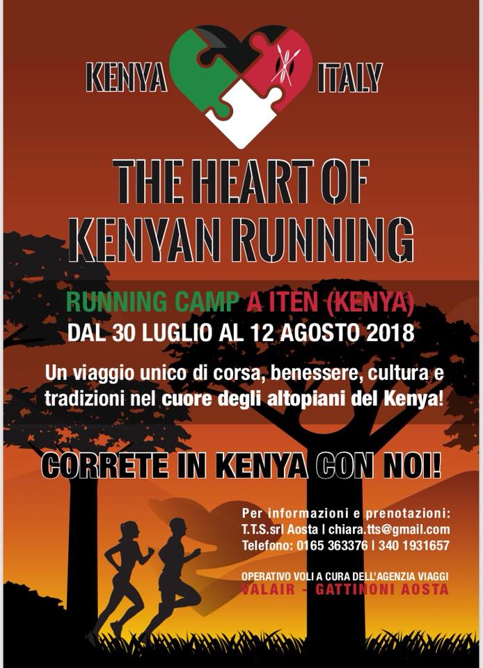 Prossimo stage di allenamento in Kenya dal 30 luglio al 12 Agosto