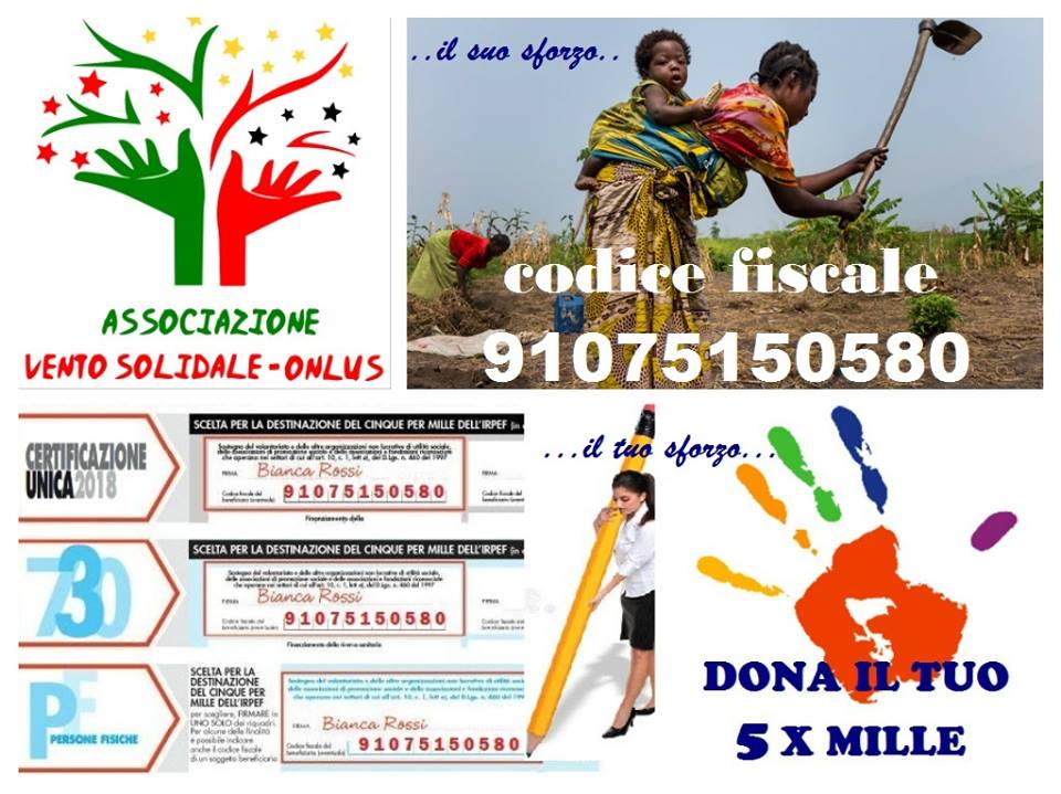 QUEST ’ANNO DONA IL 5 X MILLE ... AI POVERI , con il codice fiscale 91075150580 !