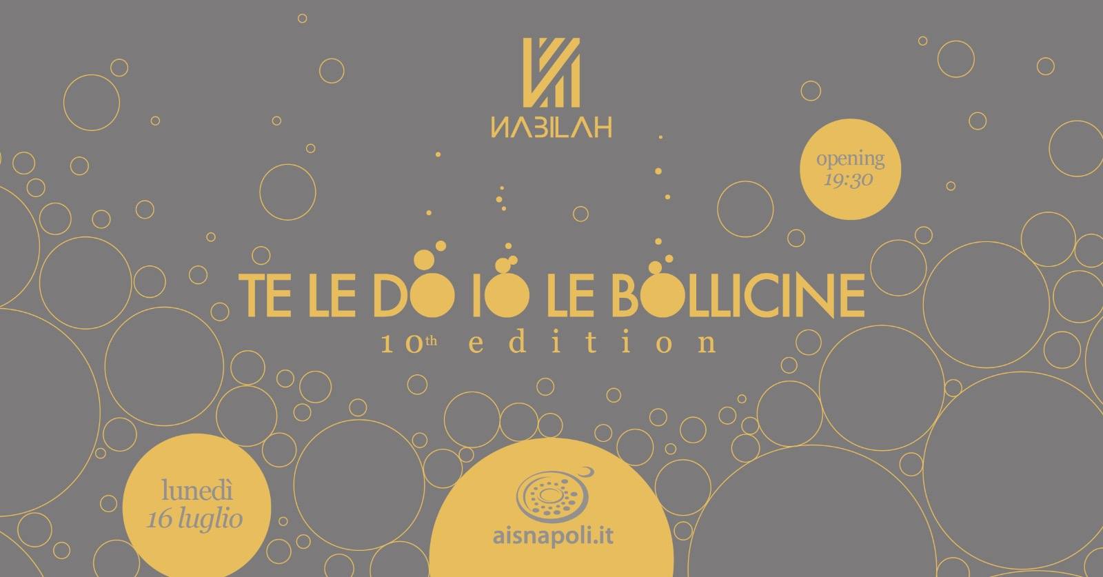 “Te le do io le Bollicine”, piatti stellati, champagne e spumanti il 16 luglio protagonisti al Nabilah   