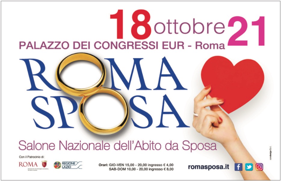 RomaSposa - Edizione d’Autunno, dal 18 al 21 ottobre il matrimonio è da fiaba