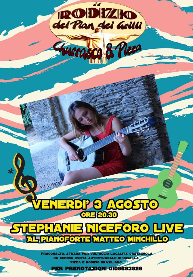 Il Rodizio del Pian dei Grilli: agosto si apre con la musica live di Stephanie Niceforo e il Cabaret di Andrea Bottesini