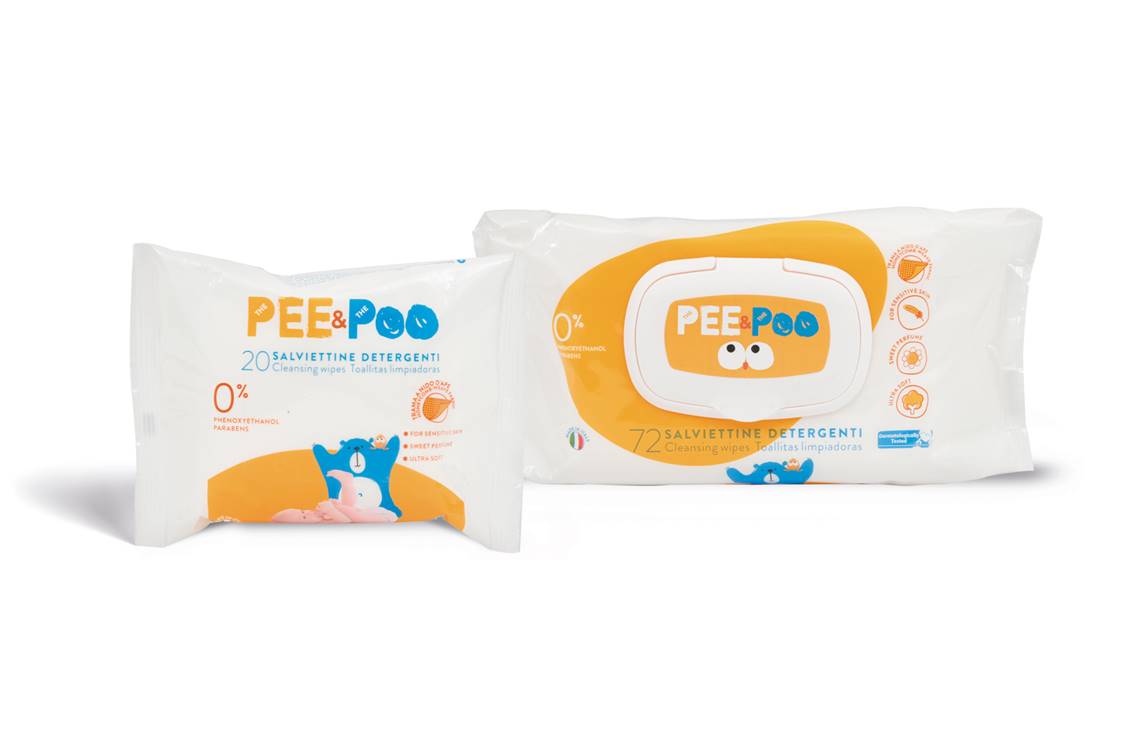 La linea The Pee & The Poo si arricchisce con le nuove salviettine  detergenti ultra soft:  tutta la qualità e la morbidezza per la pelle dei più piccoli