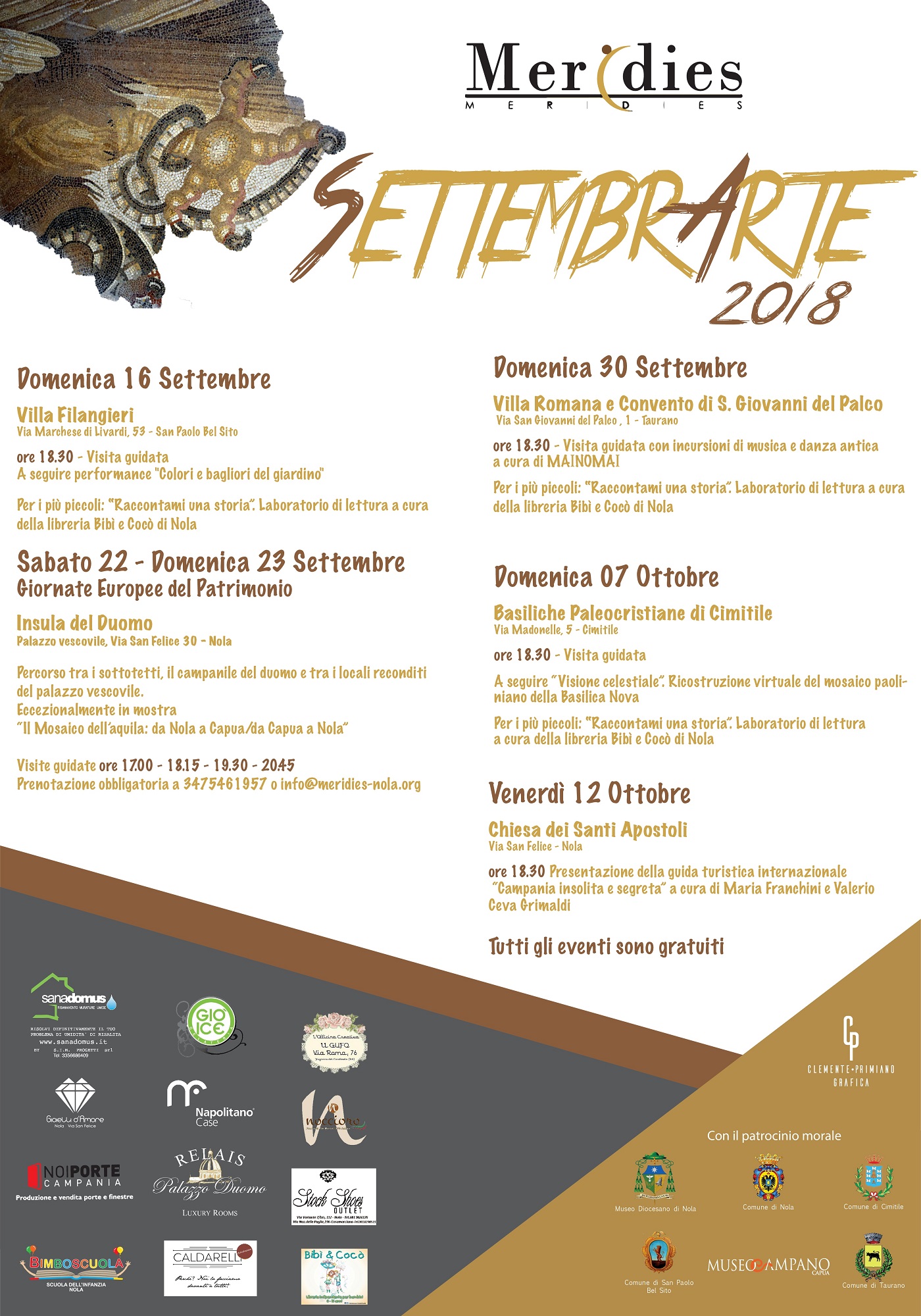 SettembrArte 2018: dal 16 settembre eventi culturali gratuiti a cura dell'Associazione Meridies