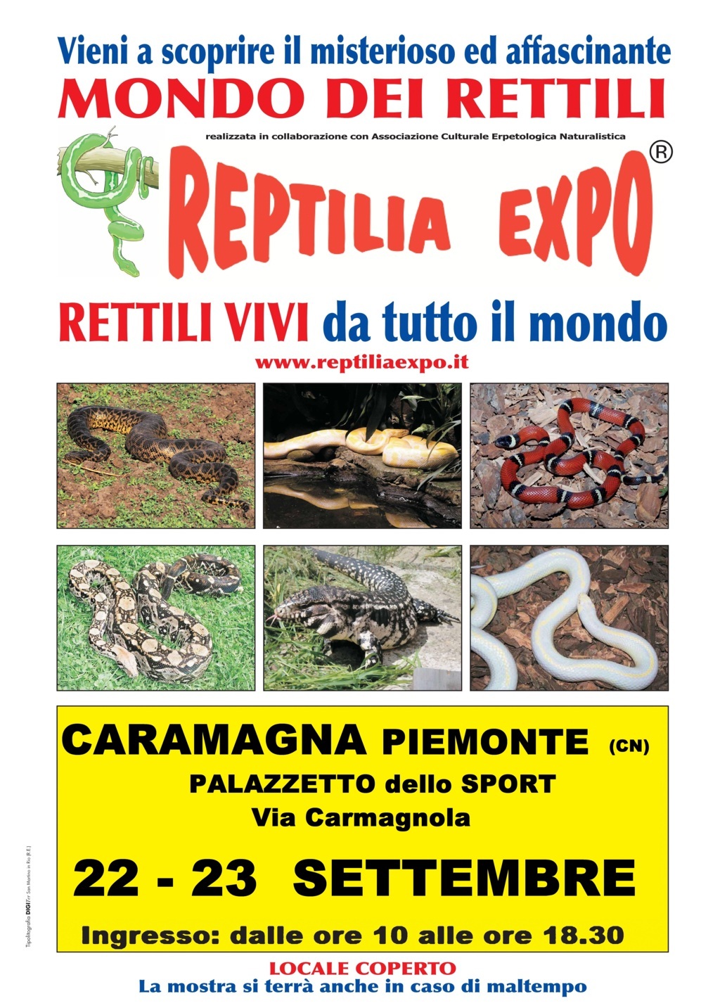 REPTILIA EXPO - L'affascinante mondo dei rettili al Palasport di CARAMAGNA PIEMONTE