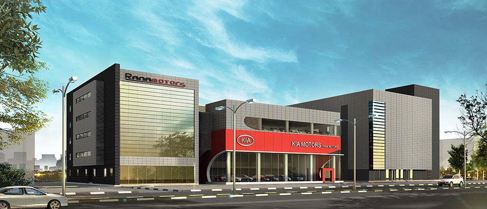 Pavimento sopraelevato per lo Showroom Kia Motors Rana in Ghana