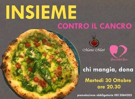 Braccialetti Rosa martedì 30 ottobre alle ore 20.30 alla pizzeria Maria Marì a Giugliano in Campania