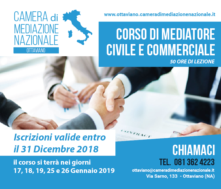 Camera di mediazione Nazionale di Ottaviano - Corso di Mediatore Civile e Commerciale