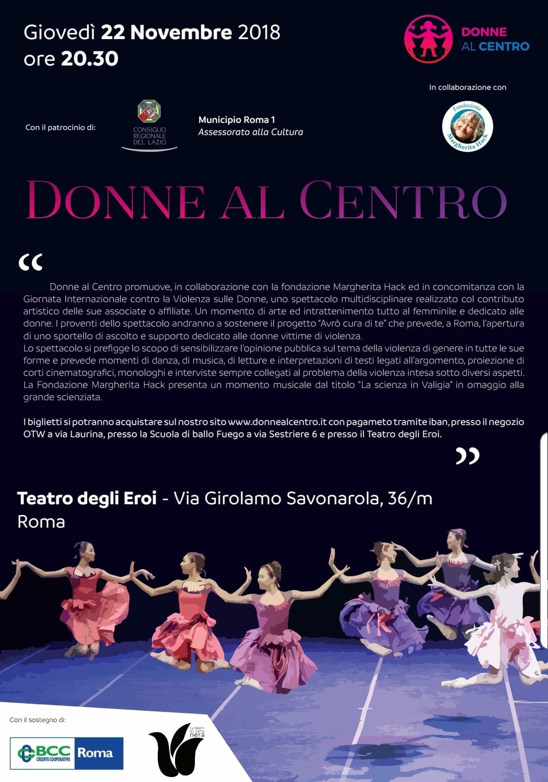 Serata Donne al centro