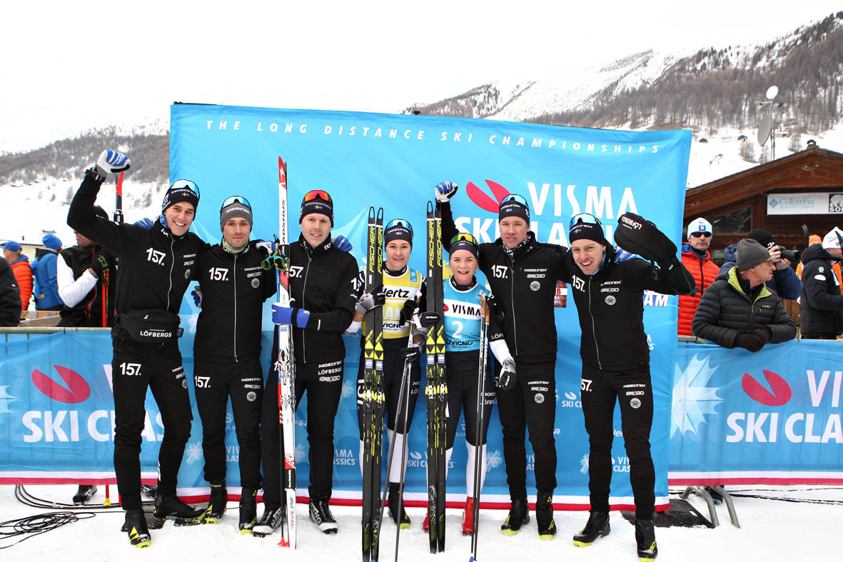 A LIVIGNO ‘LAGER 157’ RINGRAZIA BRITTA J. NORGREN  TEAM KOTENG E BAUER SUL PODIO VISMA SKI CLASSICS