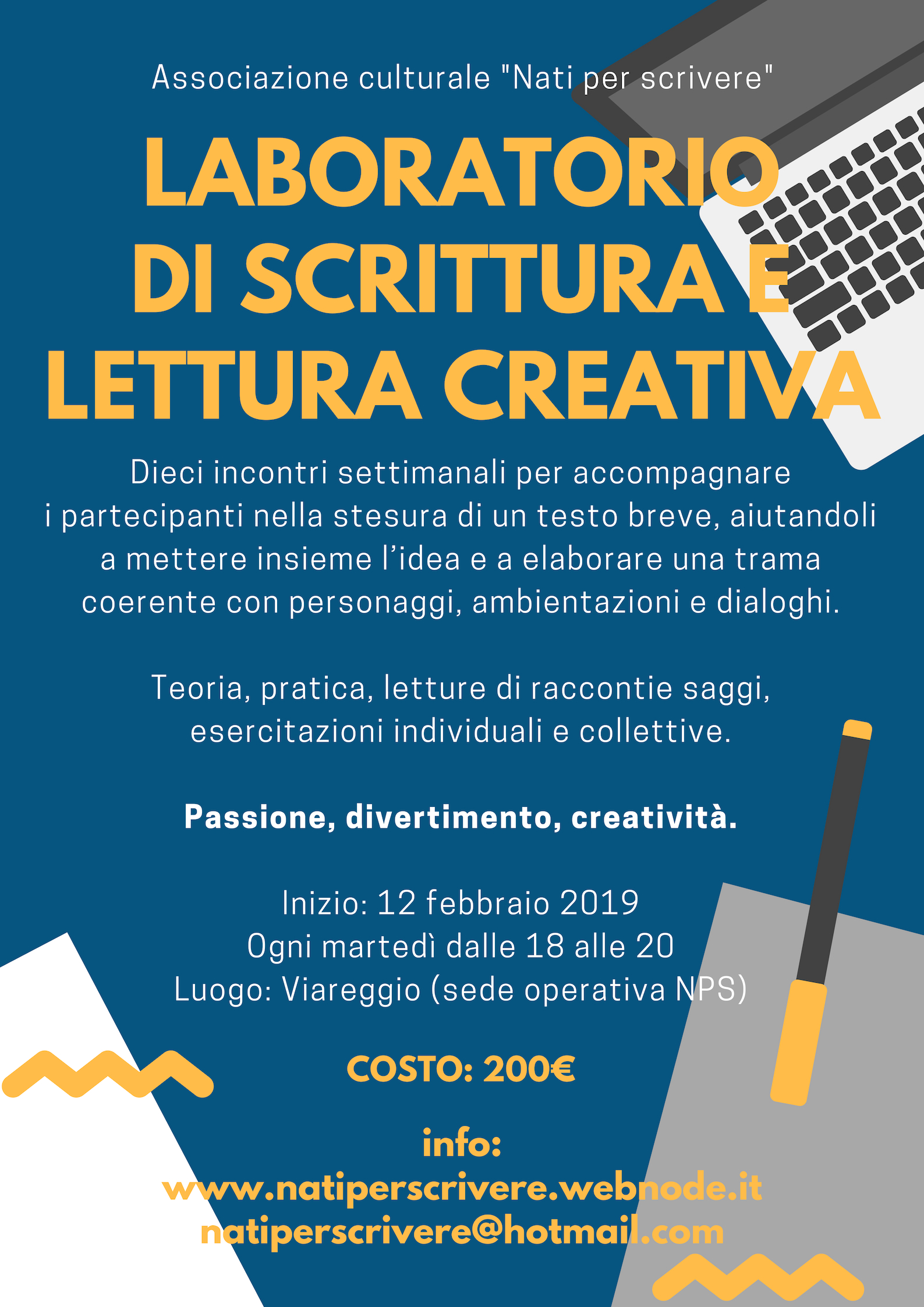 Laboratori di scrittura creativa e editoria a Viareggio