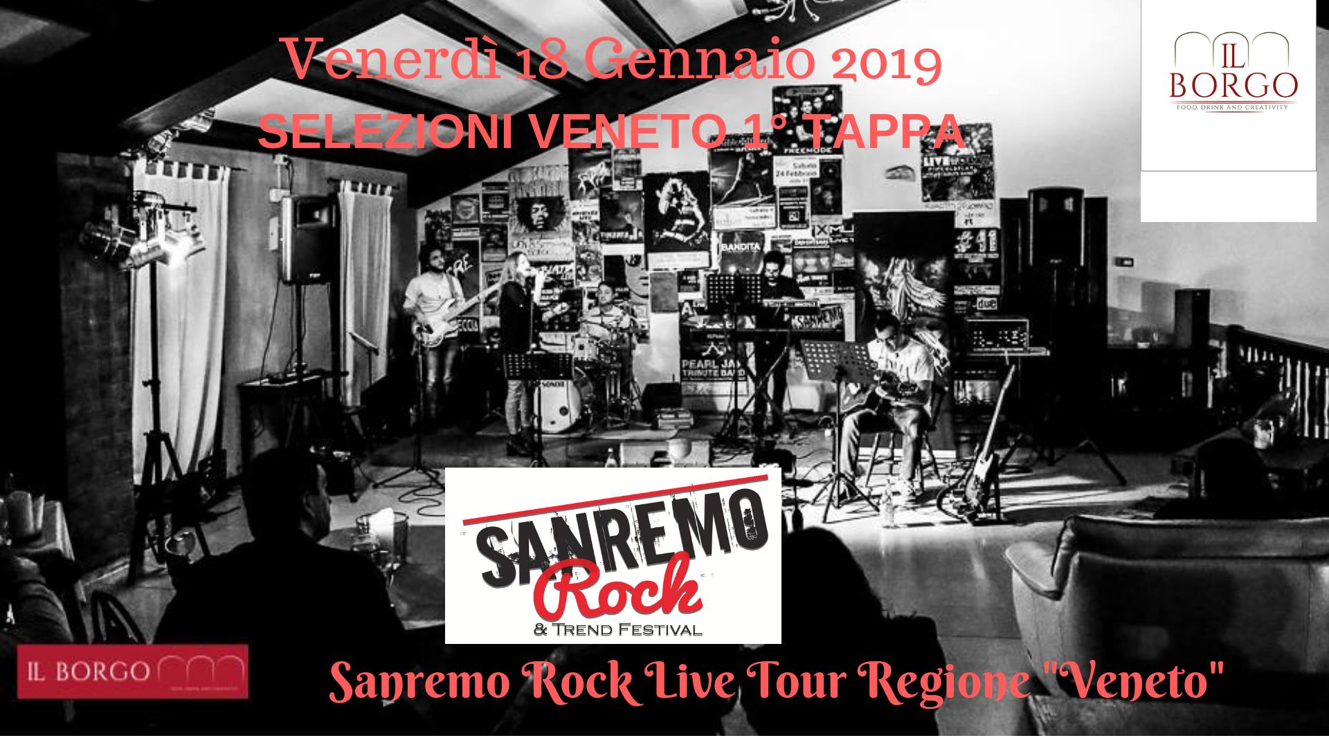 Le selezioni del Sanremo Rock arrivano in Veneto: venerdì 18/1 a Montebello Vicentino