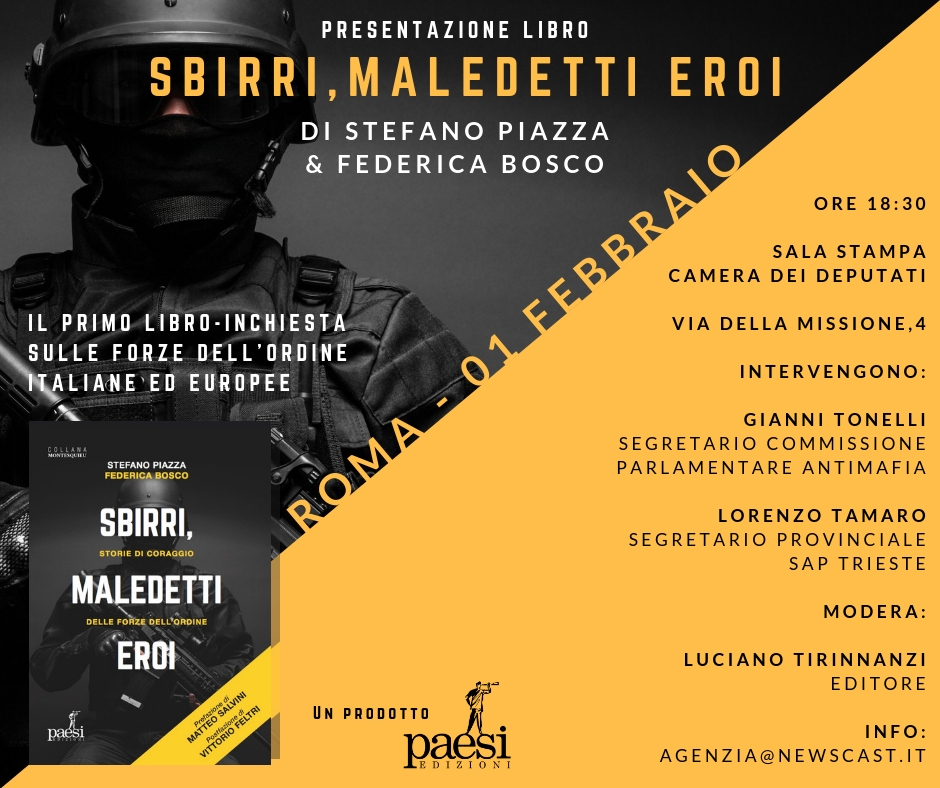 Camera dei Deputati: venerdì 1 febbraio presentazione di “Sbirri, maledetti eroi”