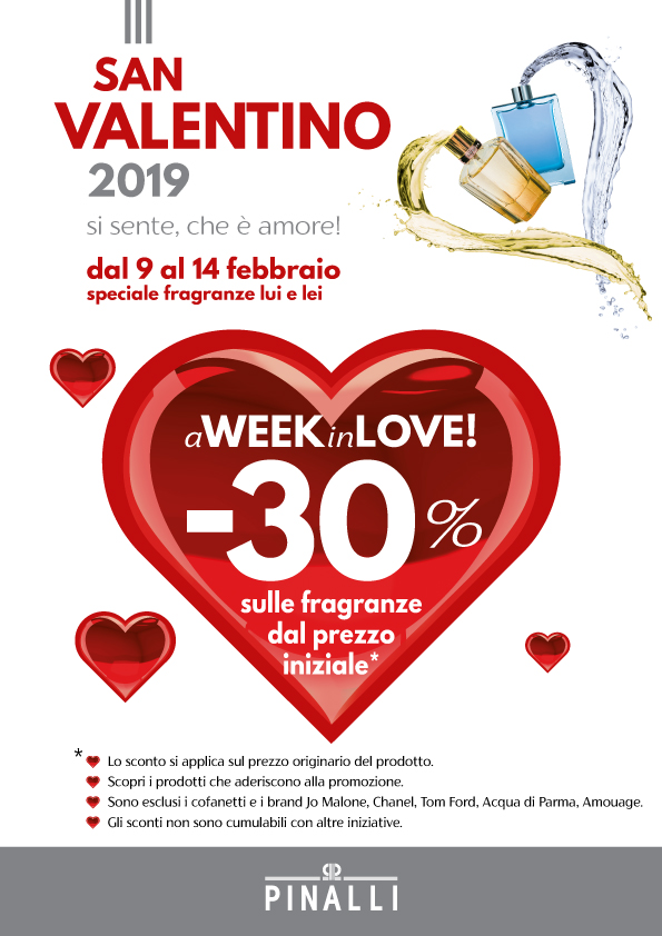 Da Pinalli il San Valentino si profuma di sconti