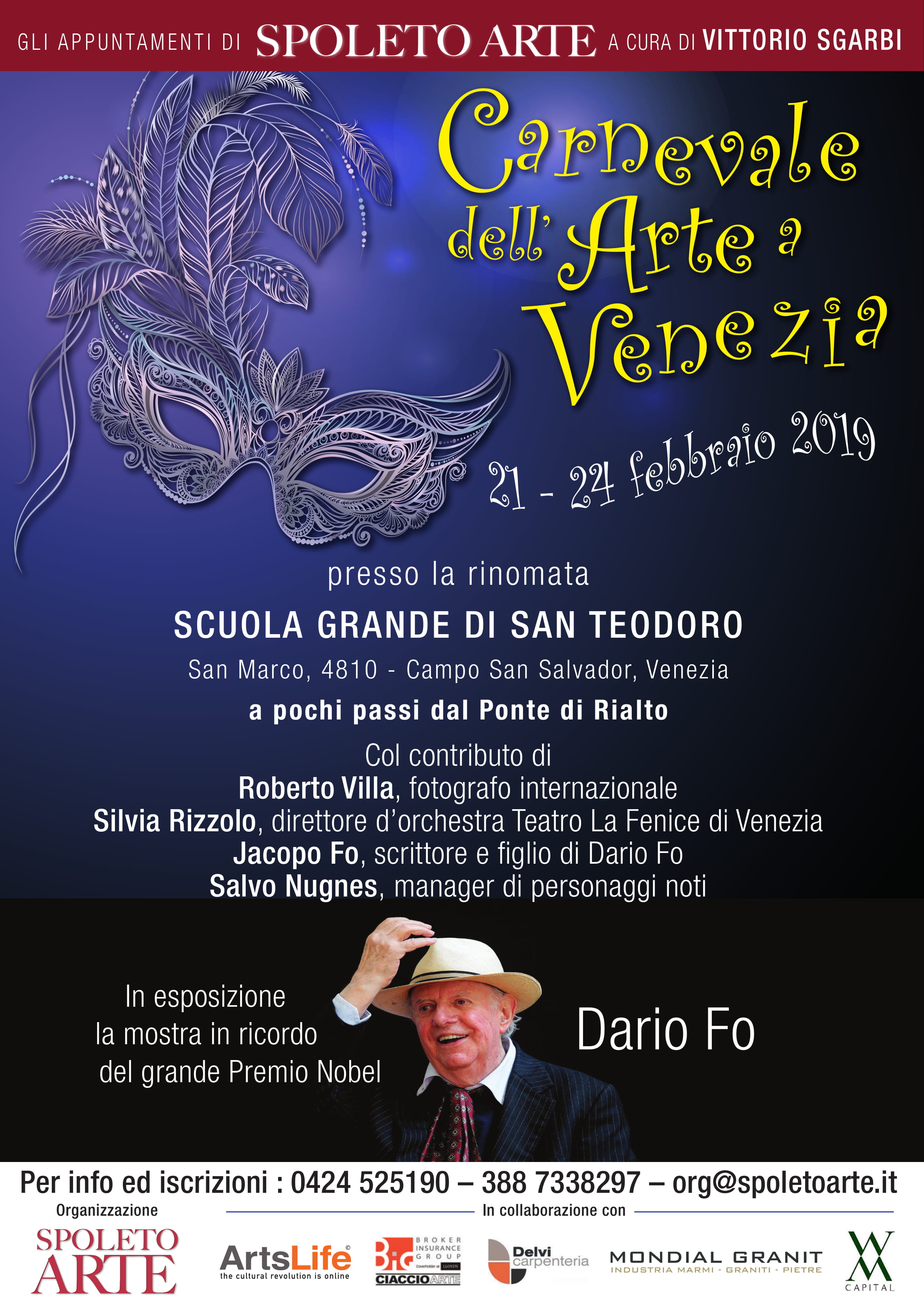 Spoleto Arte ricorda Dario Fo con Michele Placido per il Carnevale dell’arte a Venezia