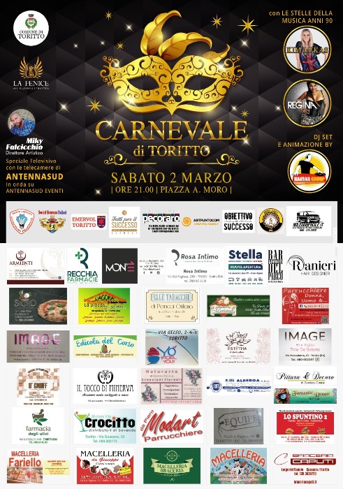 Carnevale 2019 con Kim Lukas e Regina a Toritto in Puglia