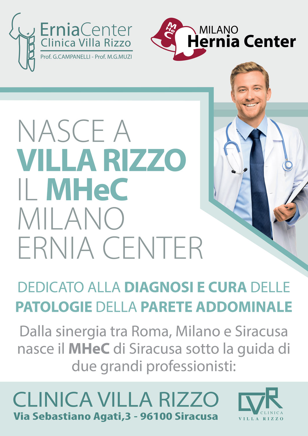 Ernia Center - nasce a Villa Rizzo il nuovo Centro  dedicato alla diagnosi e cura delle patologie della parete addominale