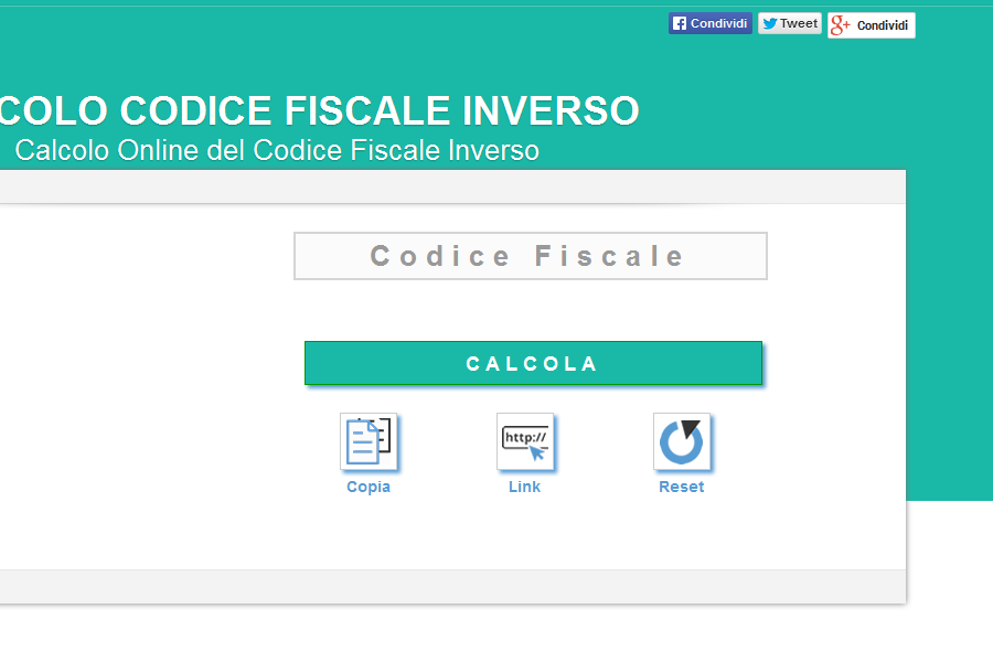 Il codice fiscale inverso