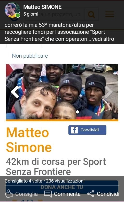 Correrò i 42,195km della maratona di Roma per Sport Senza Frontiere!