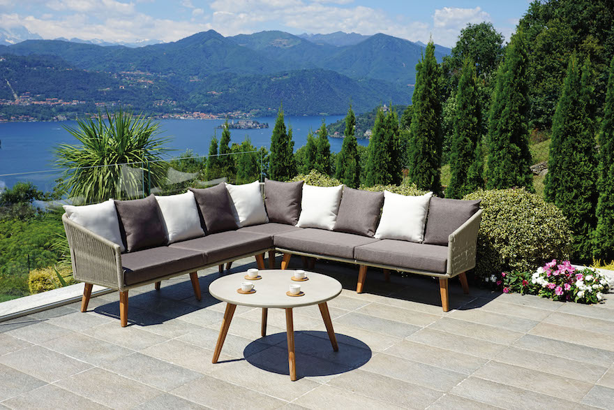 Corner Set Genova di Greenwood.  Stile ricercato e maxi comfort per il giardino 