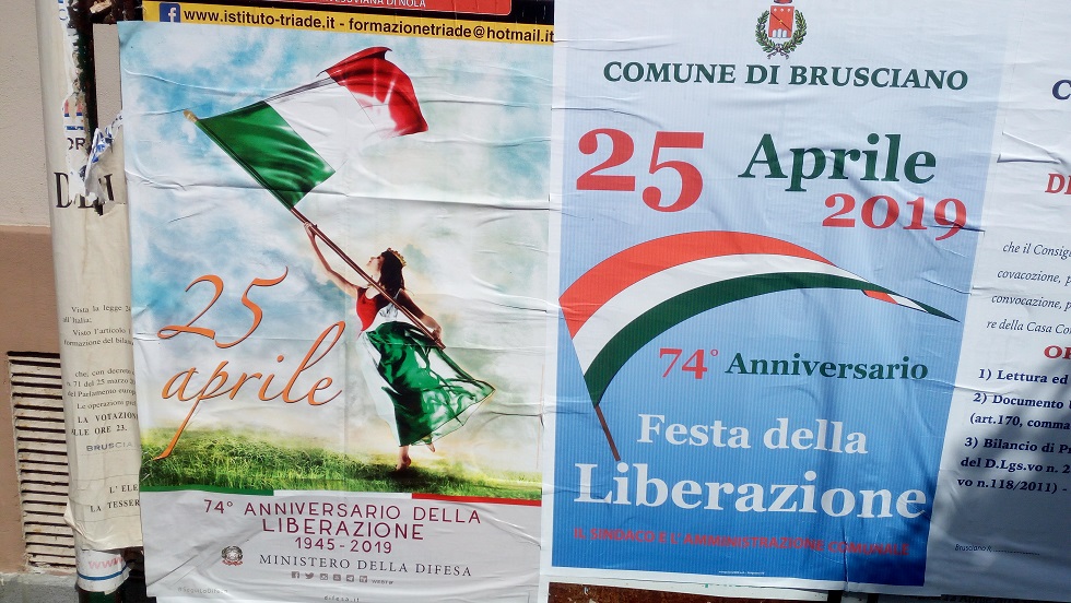 -Brusciano: Festa della Liberazione 74esimo Anniversario.  Manifesti istituzionali e testimonianze storiche.  (Scritto da Antonio Castaldo)