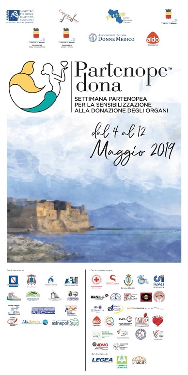 Dal 4 al 12 maggio la manifestazione partenopea che sensibilizza il pubblico al tema della donazione degli organi, Partenope Dona, manifestazione giunta alla terza edizione