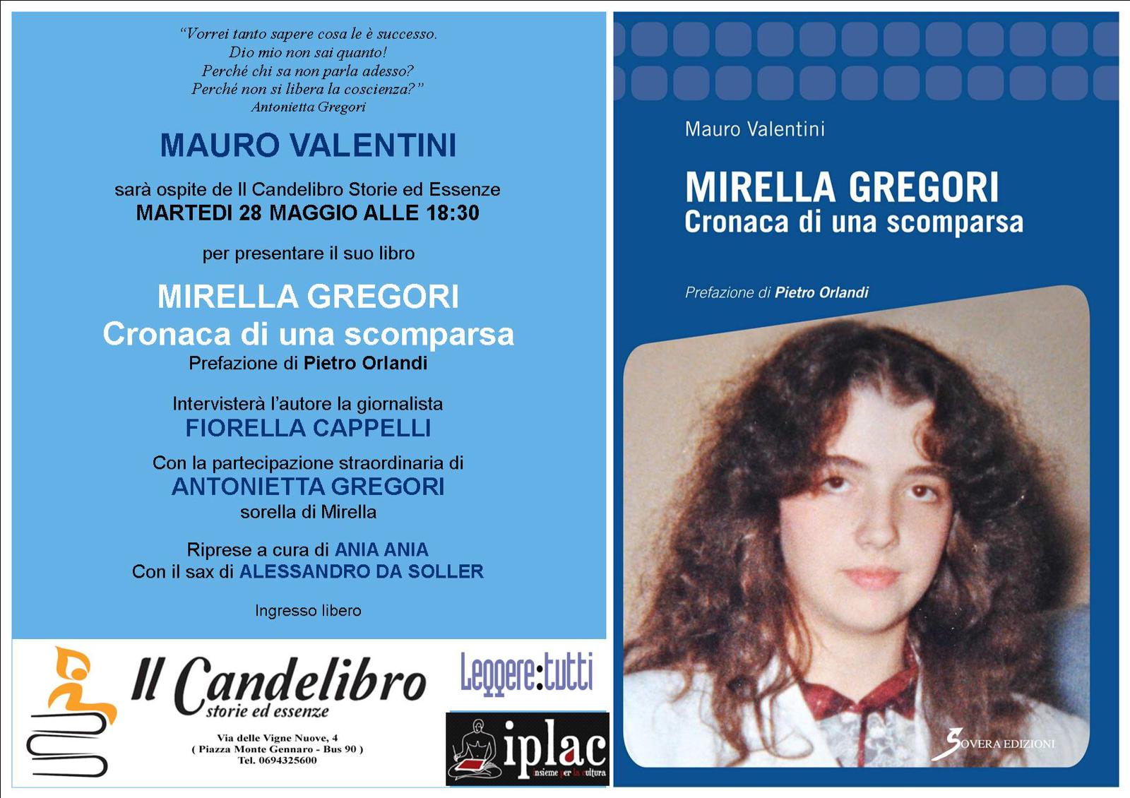 Mirella Gregori. Cronaca di una scomparsa. La presentazione al Candelibro.