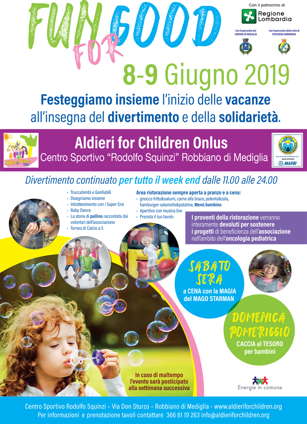 “Fun For Good”: festeggiamo insieme l’inizio delle vacanze all’insegna del divertimento e della solidarietà