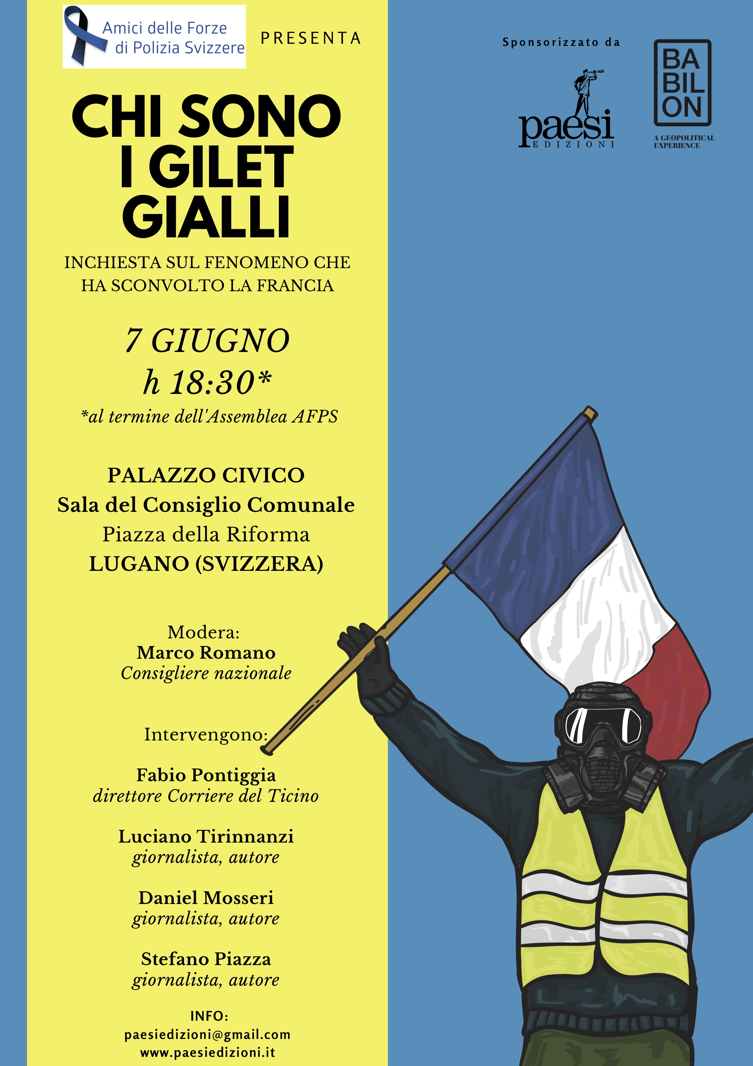 ‘Chi sono i Gilet Gialli’, la presentazione del libro il 7 giugno a Lugano