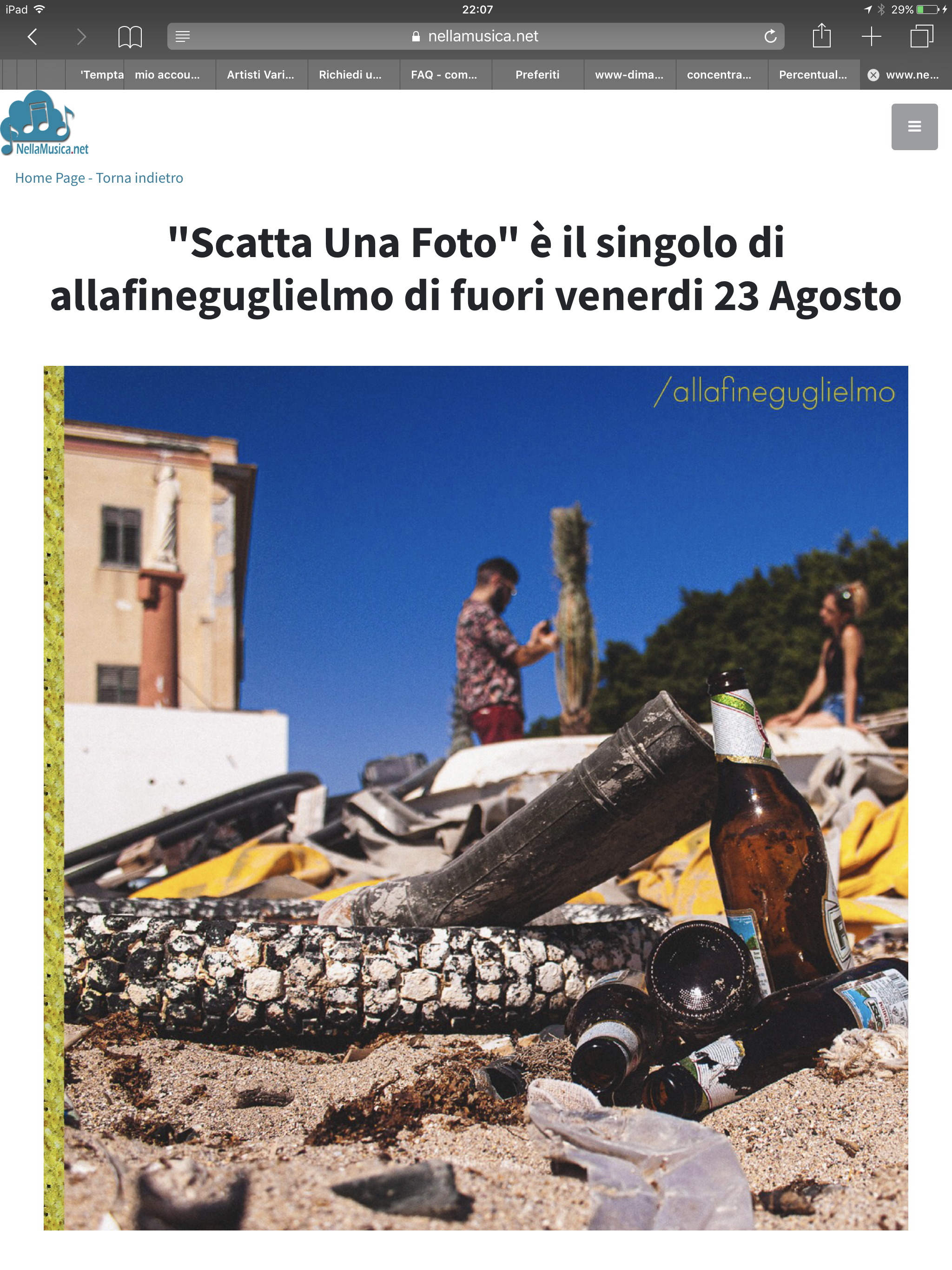 allafineguglielmo è ora fuori con “Scatta Una Foto” il suo Singolo.