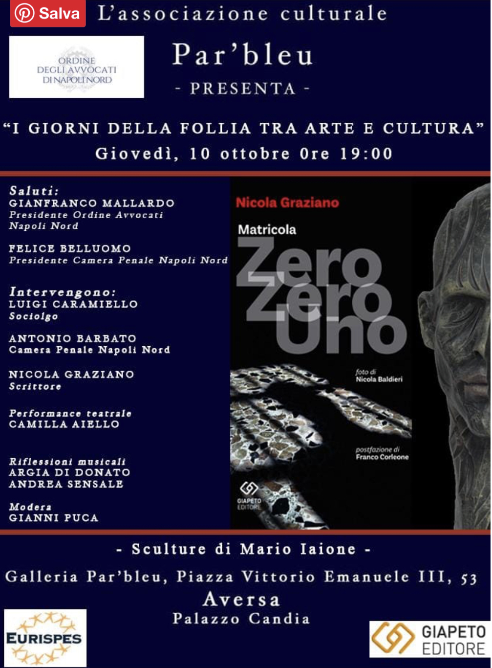 TUTTO PRONTO ALLA GALLERIA D’ARTE PAR’BLEU PER I GIORNI DELLA FOLLIA TRA ARTE E CULTURA.