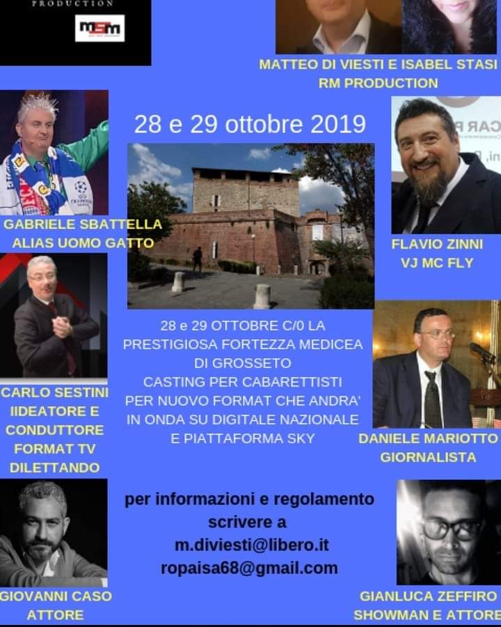 GROSSETO CAPITALE DEL CABARET - ALLA FORTEZZA MEDICEA IL CASTING PER UN NUOVO 