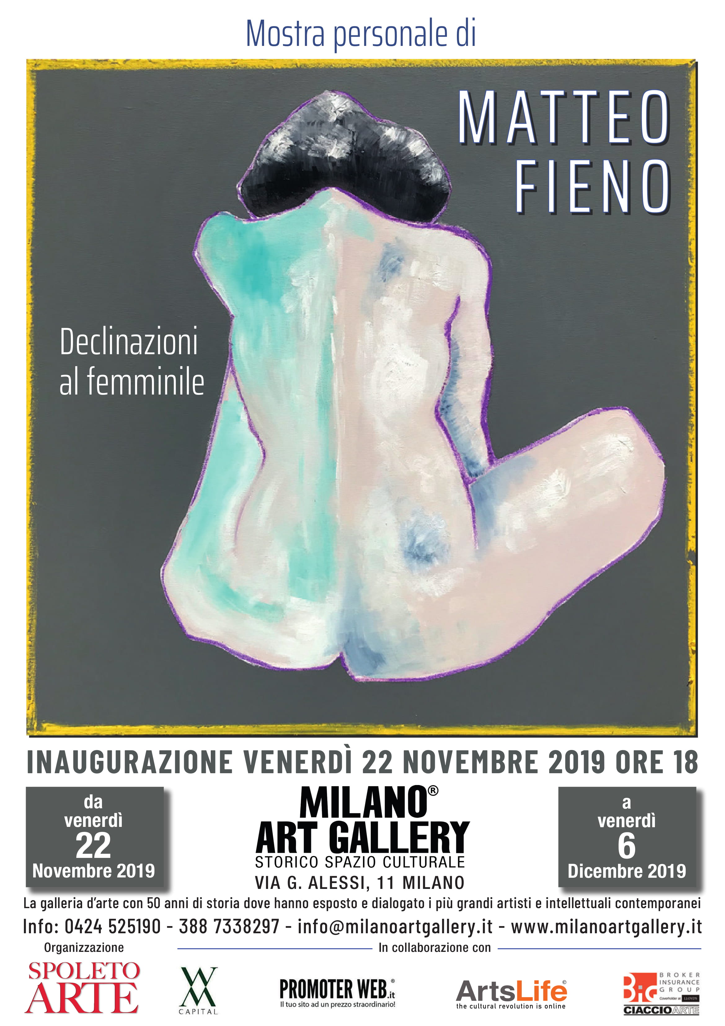 Il talento piemontese Matteo Fieno alla Milano Art Gallery presentato da Salvo Nugnes