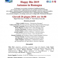 IL GAL L’ALTRA ROMAGNA PROTAGONISTA ALLA CONFERENZA STAMPA HAPPY BIO 2019 – AUTUNNO IN ROMAGNA presso il Bagno Perla di Punta Marina Terme