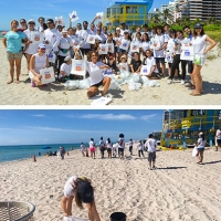 I volontari de “La Via della Felicità” si prendono cura delle spiagge di Miami in Florida