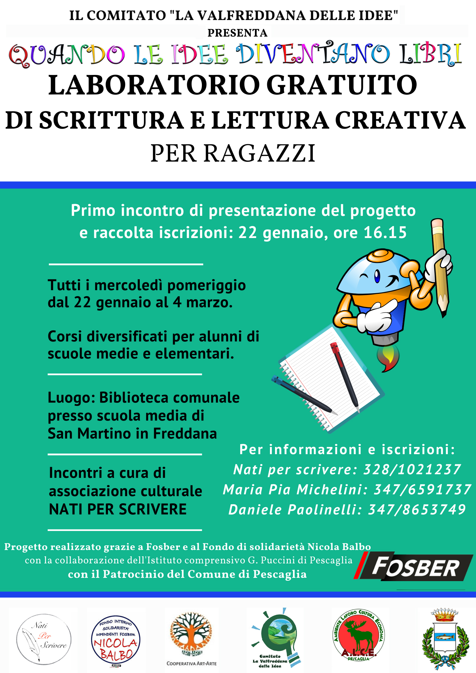 Laboratori gratuiti di scrittura e lettura creativa a Lucca